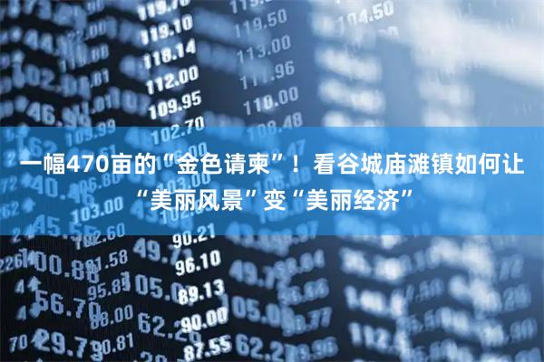 一幅470亩的“金色请柬”！看谷城庙滩镇如何让“美丽风景”变“美丽经济”